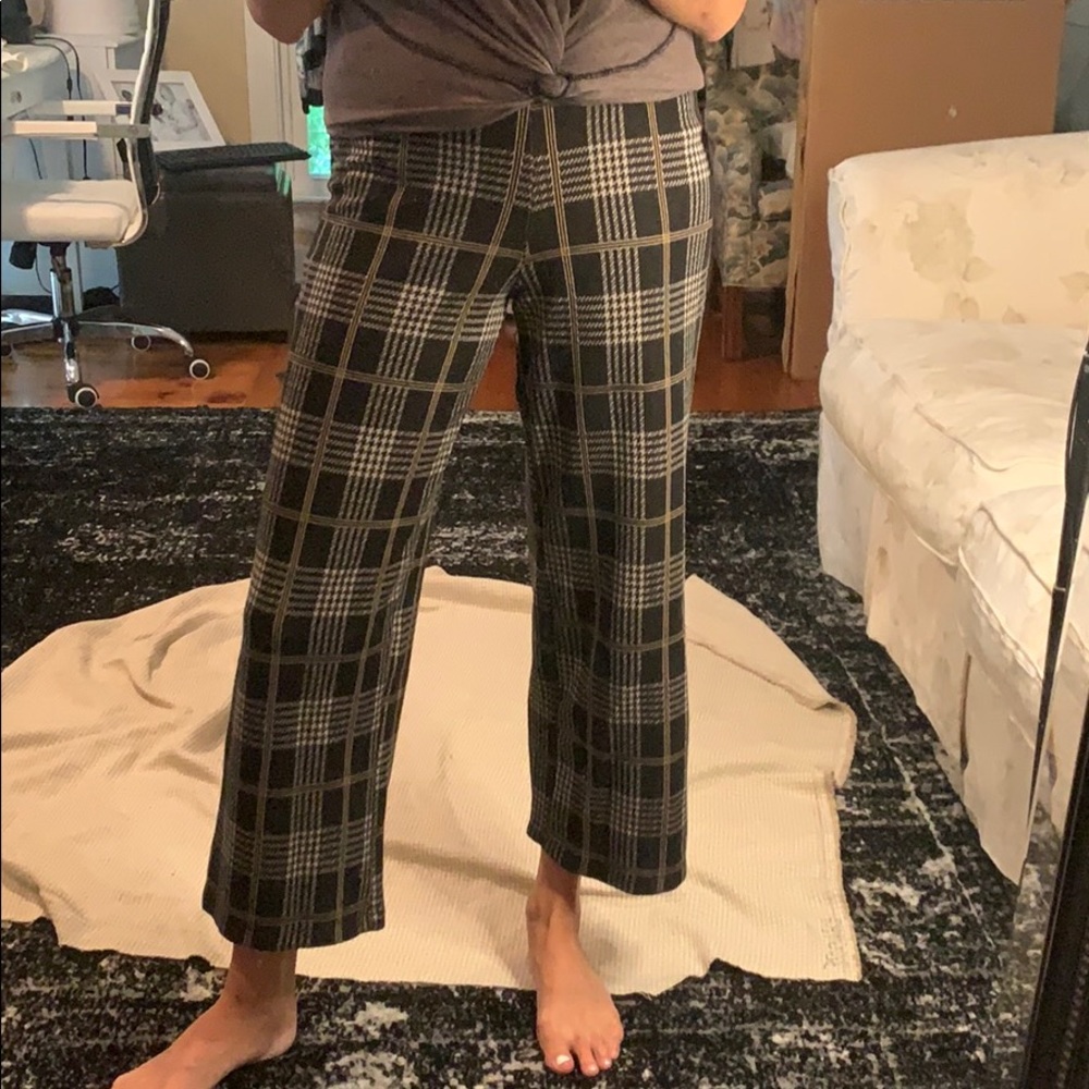 Cropped Plaid Pants